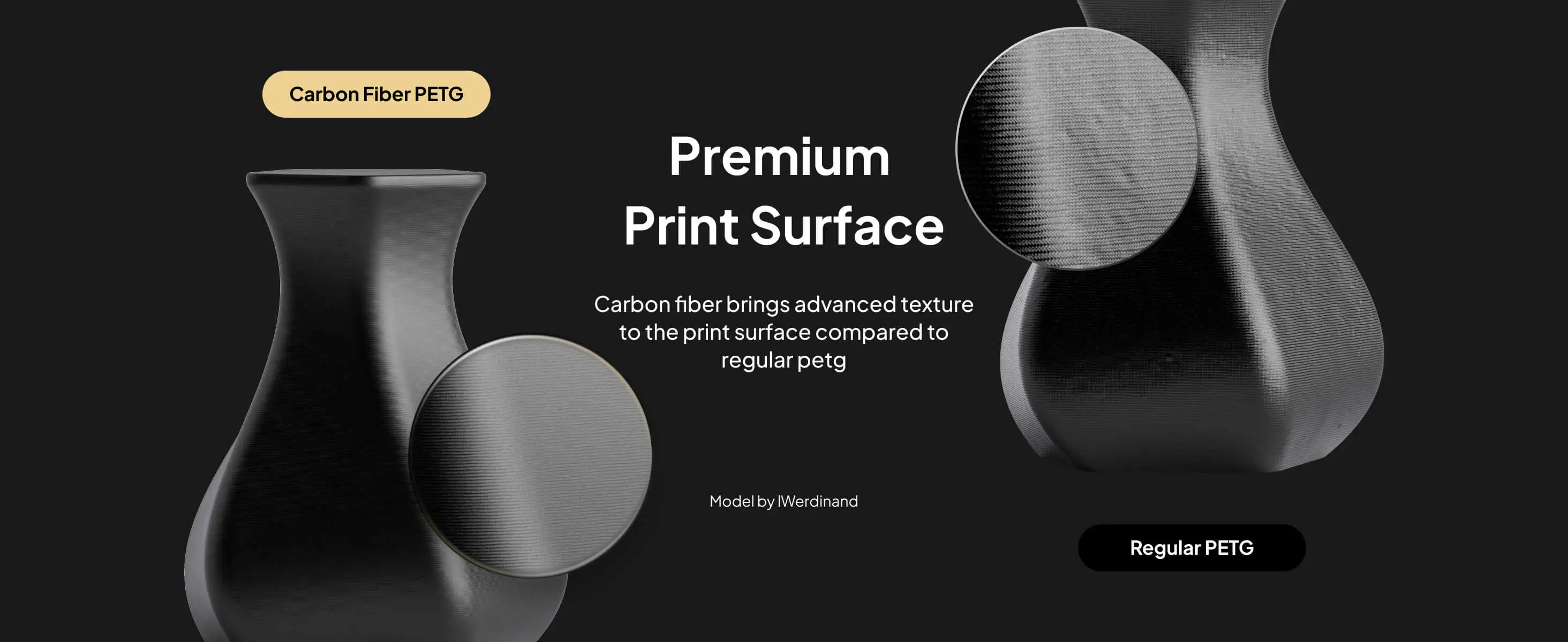 ELEGOO Carbonfaser PETG Filament 1,75 mm Schwarz 1KG, Hochfestes PETG-CF 3D-Druckfilament, Geeignet für die Meisten FDM 3D-Drucker – Detail 4