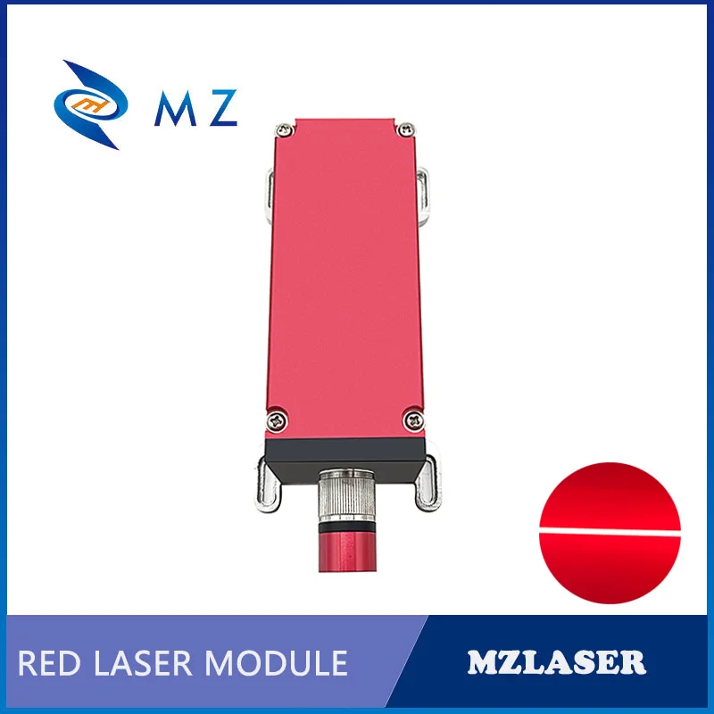 Módulo de diodo laser de linha vermelha com lente powell, foco ajustável 638nm 1w, boa dissipação de calor, plugue de aviação laser vermelho com adaptador