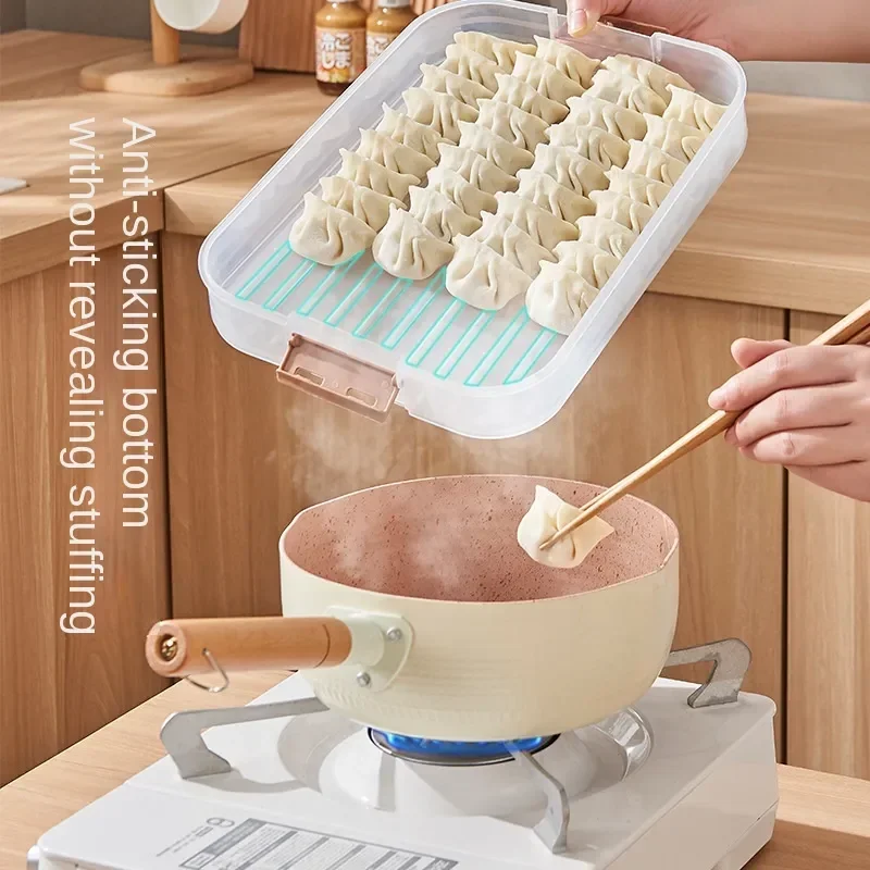 1/2/3/4 Layers Dumpling Storage Box Wonton Freezer Well Sealed Transparent Preservation Box Kitchen Refrigerator Dumpling Box