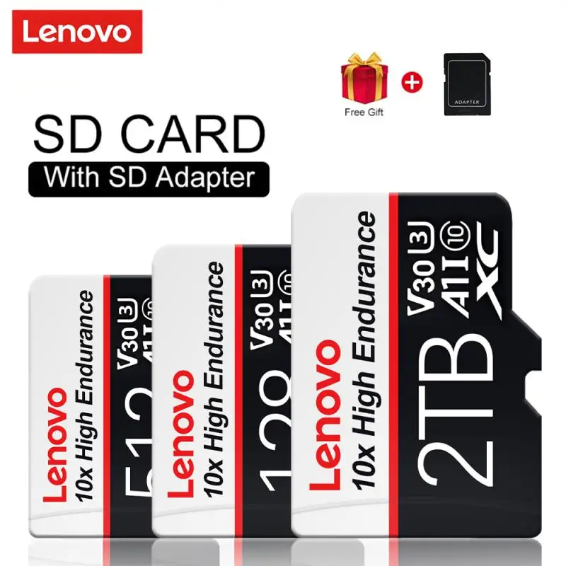 Lenovo การ์ดหน่วยความจำความเร็วสูง2TB 1TB 512GB 256GB Class 10 Micro TF SD Card 1TB SD Memory Card สำหรับ Nintendo SWITCH โทรศัพท์/Ps4