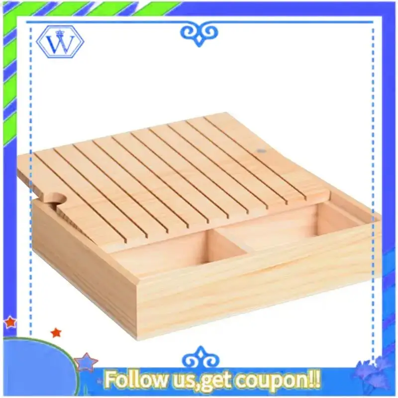 سهلة الاستخدام منظم خيط التطريز رف بكرة خشبية 10 فتحات طويلة 3 مقصورات أساسية منظم بكرة لمستلزمات الخياطة