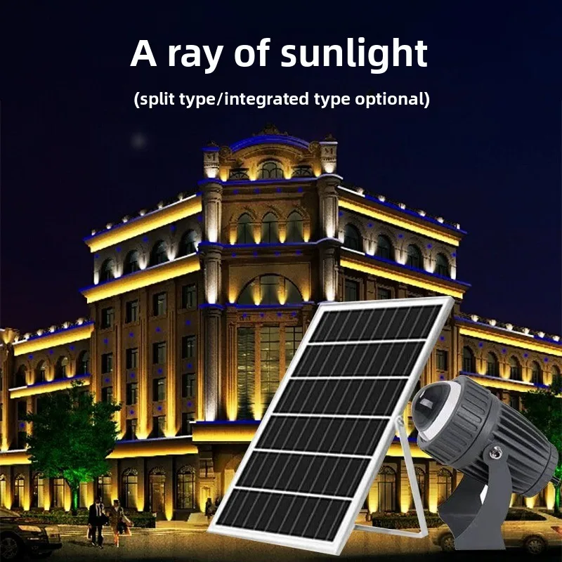 

LED Outdoor Solar One-beam Projection Light Exterior Wall Washer Light Beam Remote Spotlight Waterproof Pillar Light