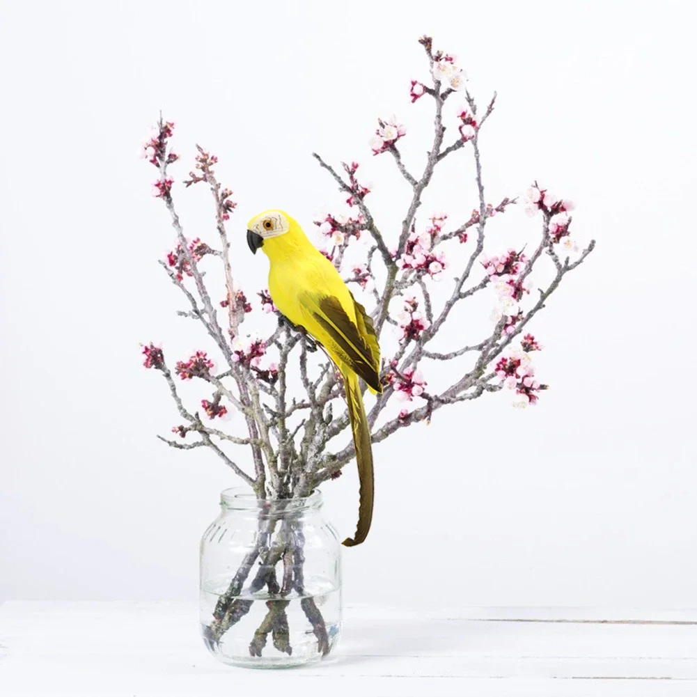 Handmade Foam Feather Artificial Parrot Imitation Bird Model Figurine Foam Birds Parrot Home Garden Decoration Ornament