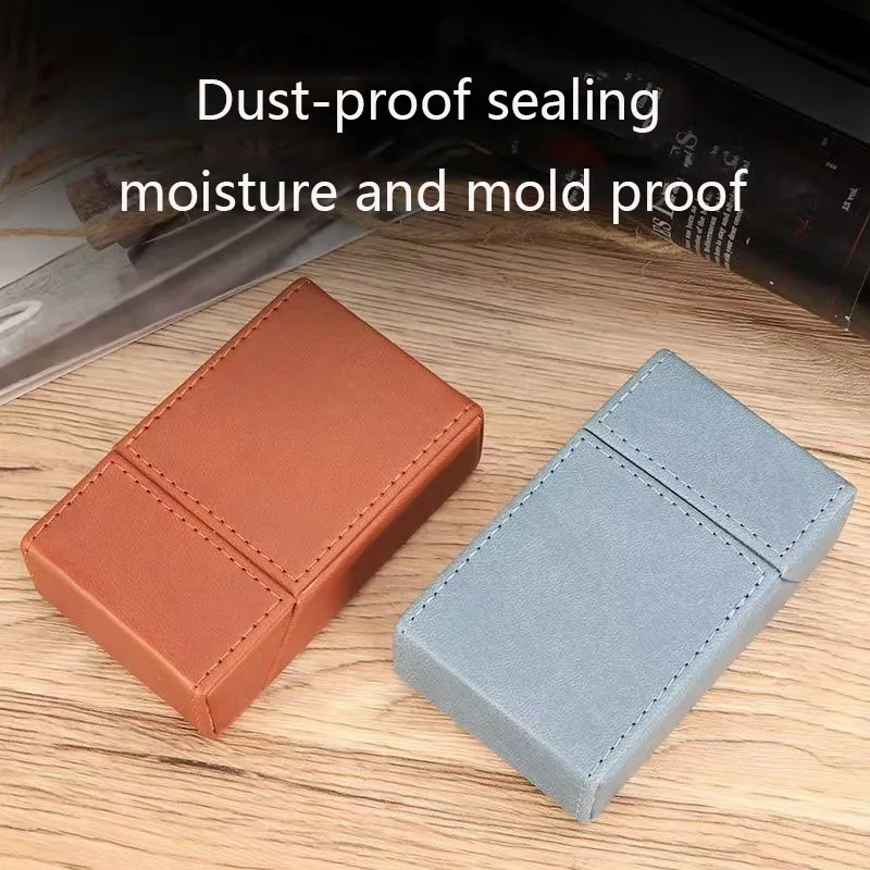 Whole Pack Leather Cigarette Case for 20 King Size | Vintage Business Flip Holder with Textured Grain | Retro Gift for Men