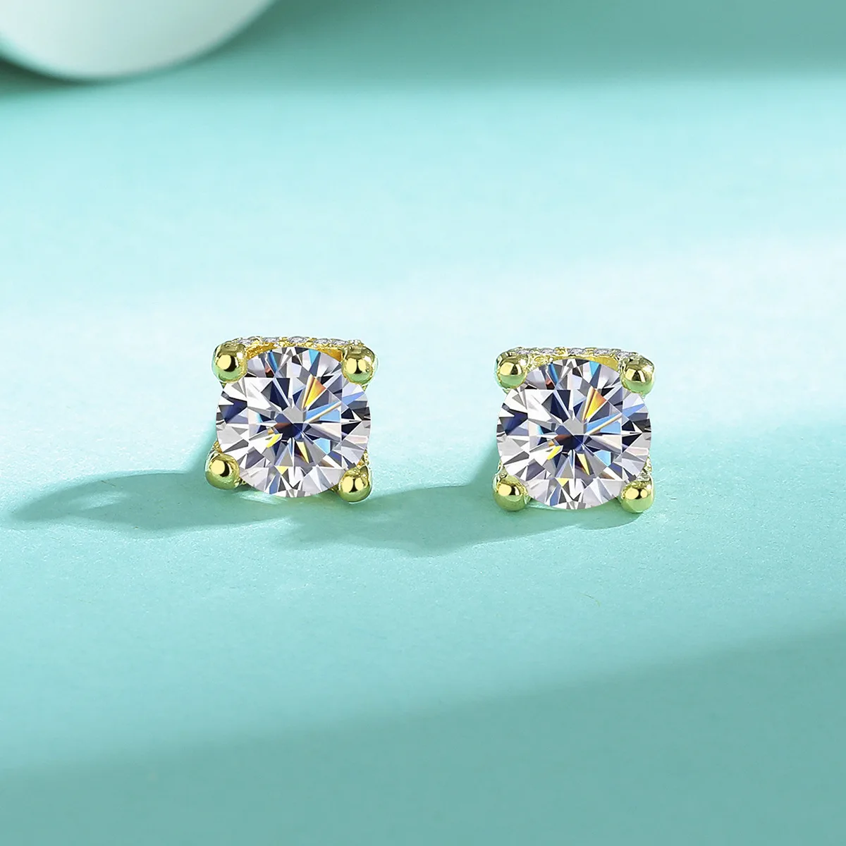 JH 0.5CT 1CT S925 فضة مويسانيتي وأقراط للنساء الرجال مشرقة الأذن مجوهرات D VVS1 غرامة مجوهرات مختبر الماس #5