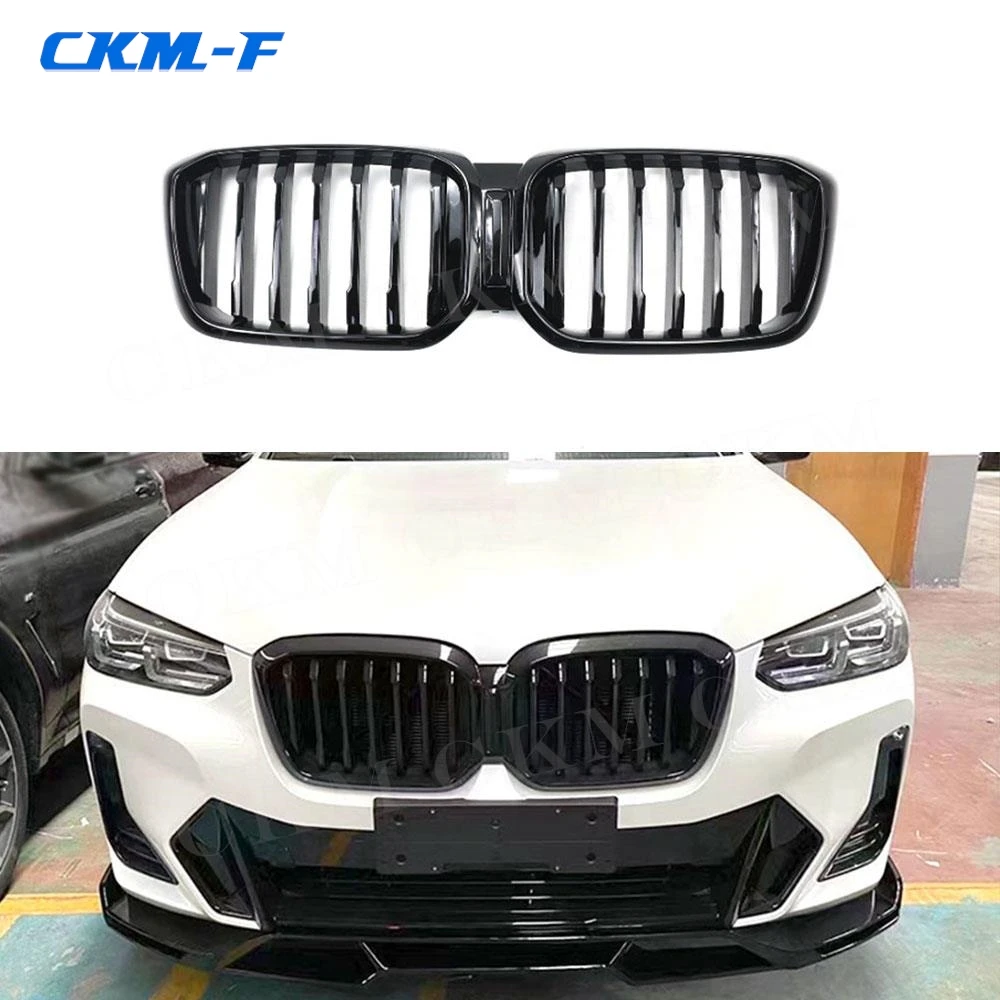 

ABS Car Styling Gloss Black Front Bumper Racing Grills Front Grille Accessories for BMW X3 X4 G01 G02 2022+