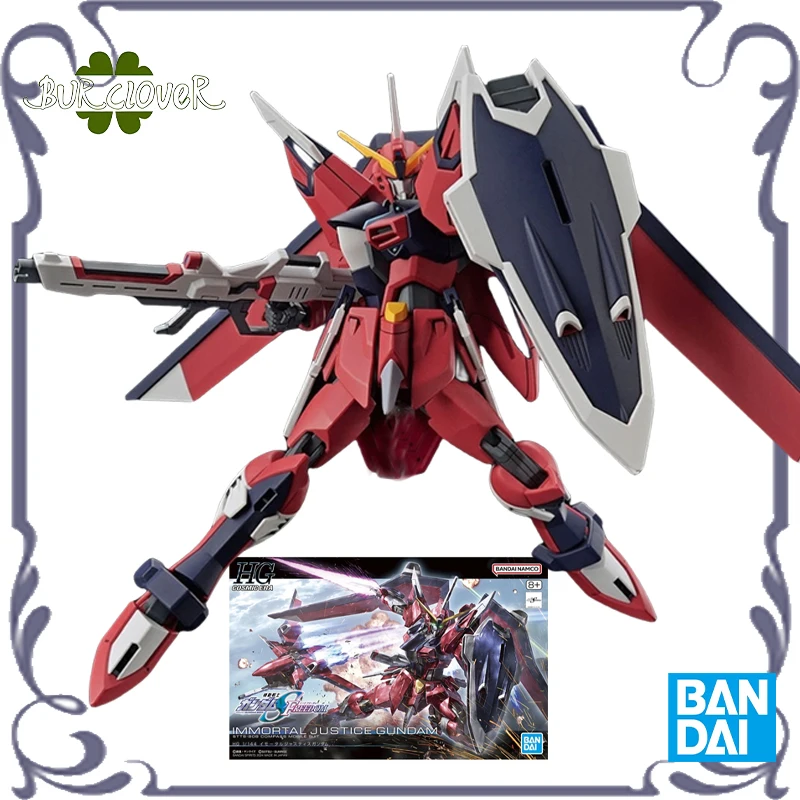 Bandai Original GUNDAM HG 1/144 Series IMMORTAL JUSTICE Anime Action Figure Assembly Model Toys Collectible Model Ornaments Gift