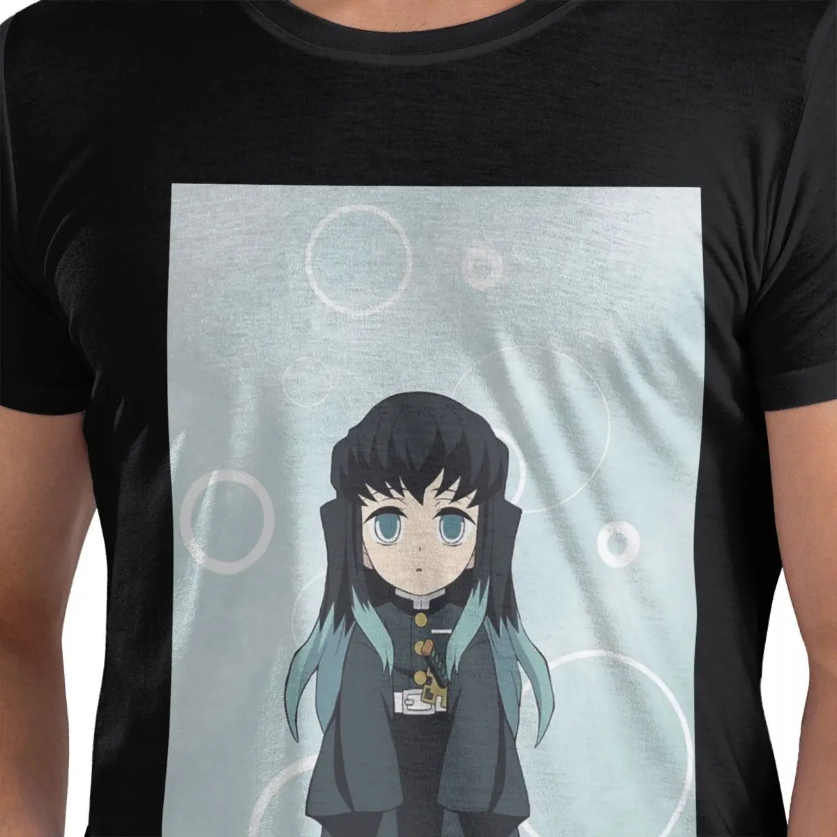 

Футболка Muichiro Tokito Art из 100% хлопка, мужские футболки большого размера, мужские футболки с круглым вырезом и коротким рукавом, S-6XL