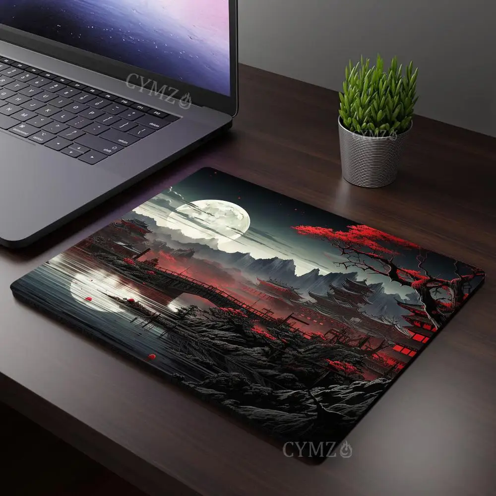 Artistic Aesthetic Landscape Design Small Mouse Pad Desk Mat Non-Slip Stitched Edge office mat Gaming pad Laptop Mousepad
