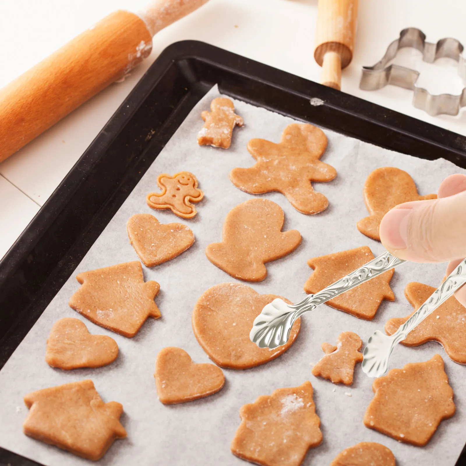 2 Pinzas para Cubitos de Hielo de Acero Inoxidable con Relieve de Rosa, Mini Pinzas para Servir Alimentos, para Cubos de Azúcar, Gelatina, Malvaviscos, Queso y Encurtidos