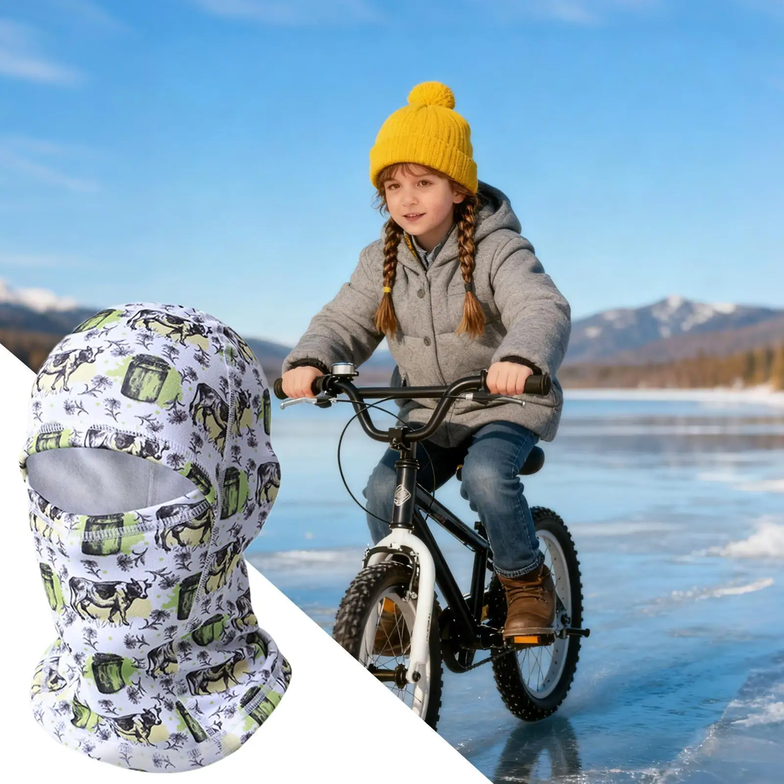 

Kids Face Cover Elastic Breathable Soft Warmer Winter Face Warmer for Boy Girl Children Skiing Riding Bike Climbing Sport
