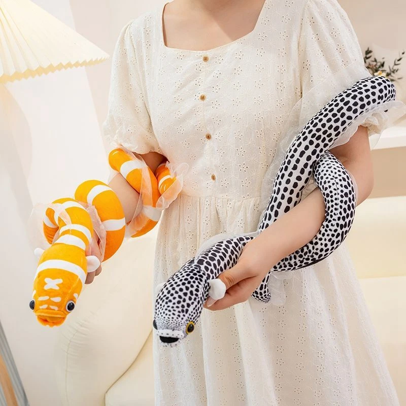 110CM Marine Creature Eel Plush Toy Children's Soothing Sleeping Pillow Soft Doll Birthday and Christmas Gift for Children
