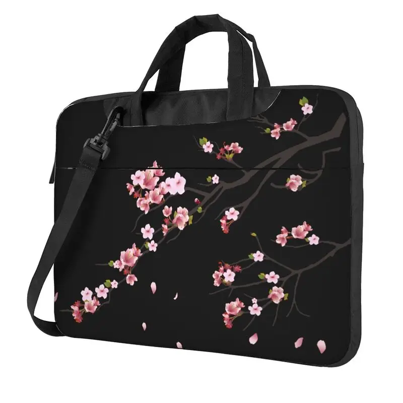 Custom Japanese Sakura Cherry Blossoms Laptop Shoulder Bag Laptop Netbook PC Cover Pouch Compatible with 13/14/15.6 Inches