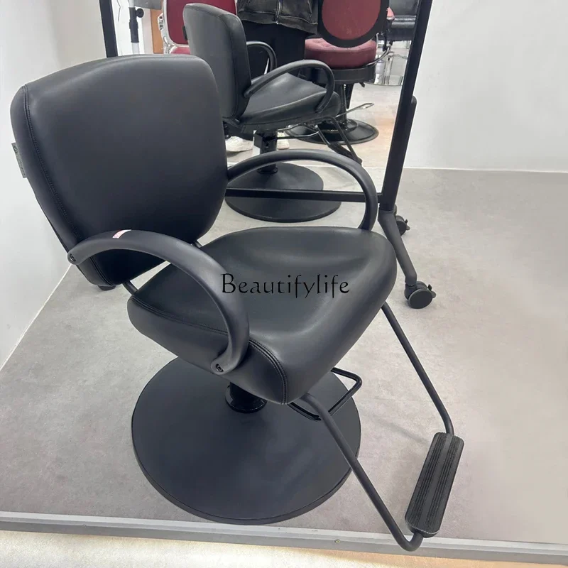 Chaise de salon de coiffure Kokor noire, tabouret spécial simple, levage, coupe de cheveux, embauà chaud, salon, nouveau