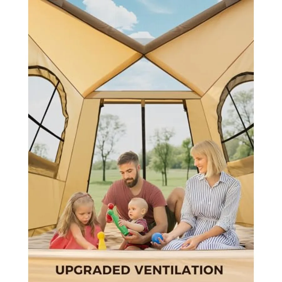 خيام قابلة للنفخ للتخييم 24 شخص خيمة تخييم سهلة الإعداد مع مضخة يدوية أوتوماتيكية خيمة تفجير مقاومة للماء للعائلة O #4