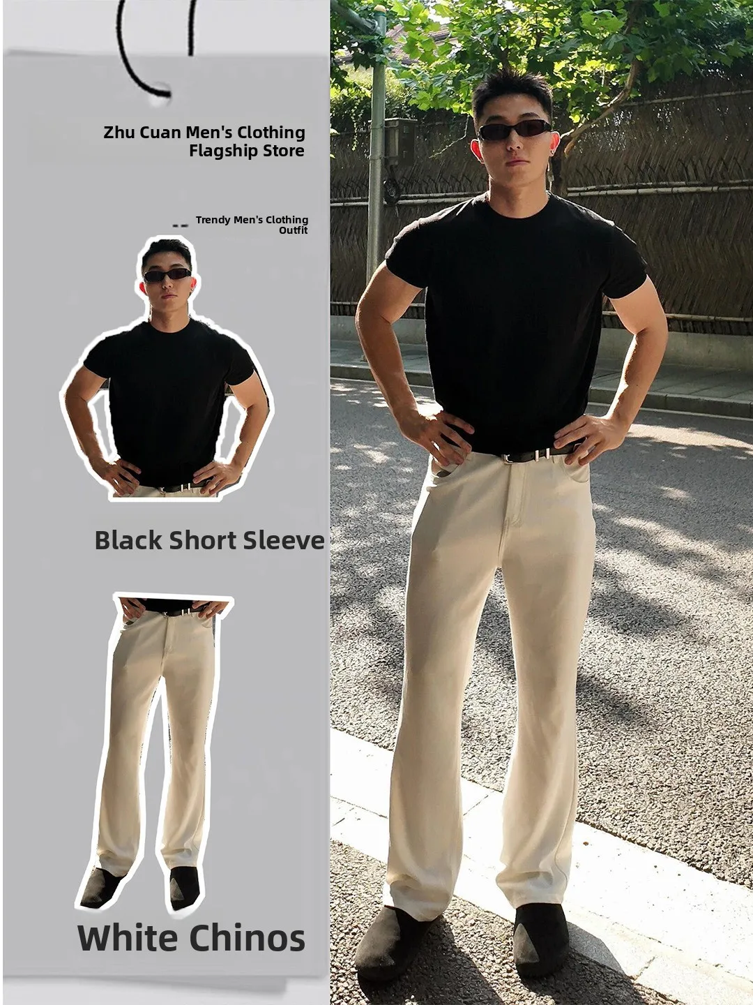 

Cleanfit Haome Men's Summer Ice Skin Cool Feeling ort Sve Slim Fit irt And Straight Leg Pants Faionable Casual Wear