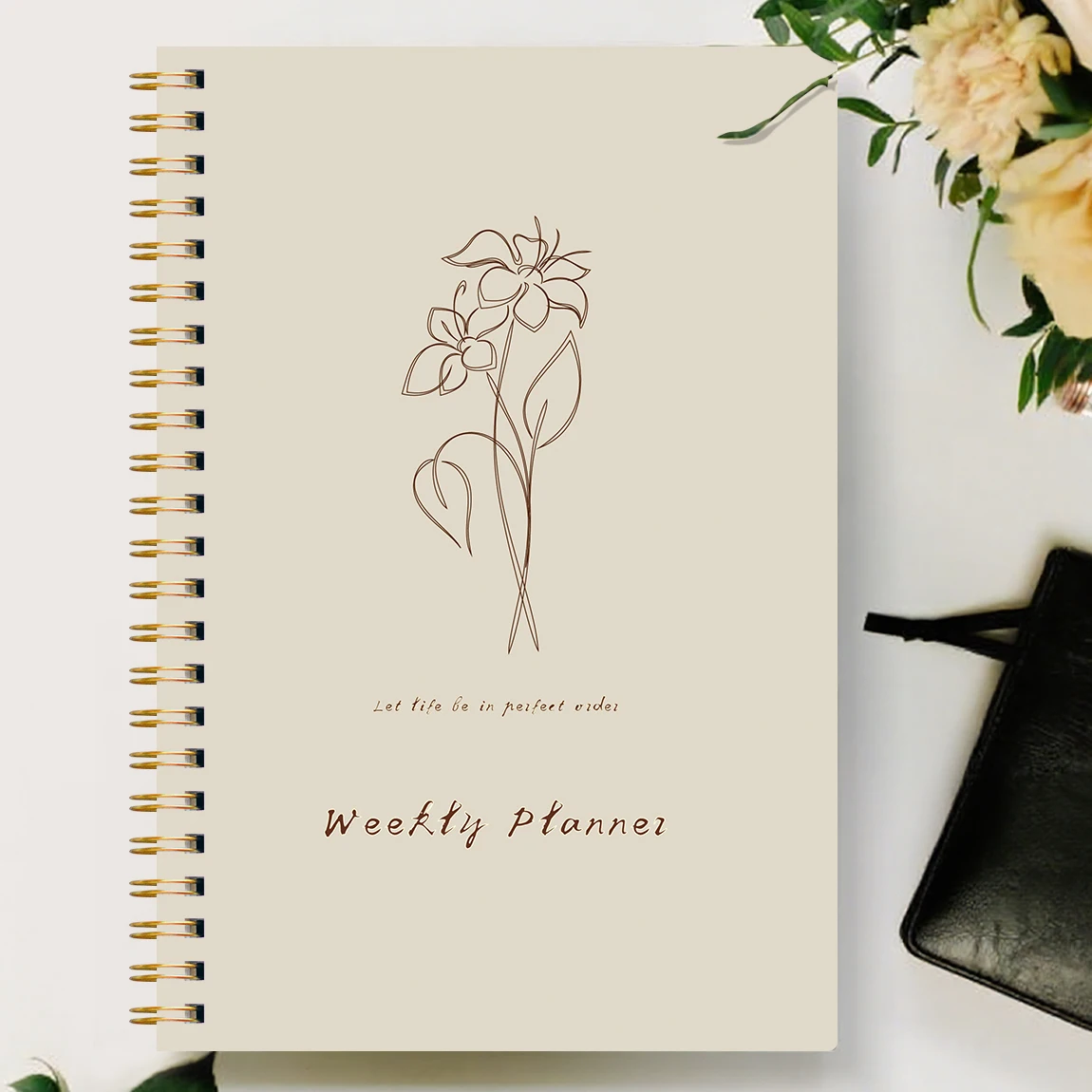 

A5 Weekly Planner Notebook with Stickers, Undated Spiral Weekly Organizer with Habit Tracker for Work School