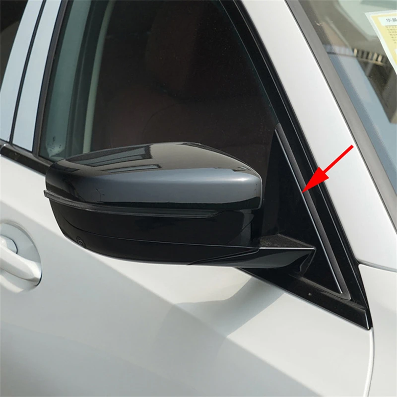 

Black Front Window Triangle Trim Plate Side Mirror Garnish Cover Panel Mirror Base Holder for BMW 3 Series G20 G21 G28 2020-