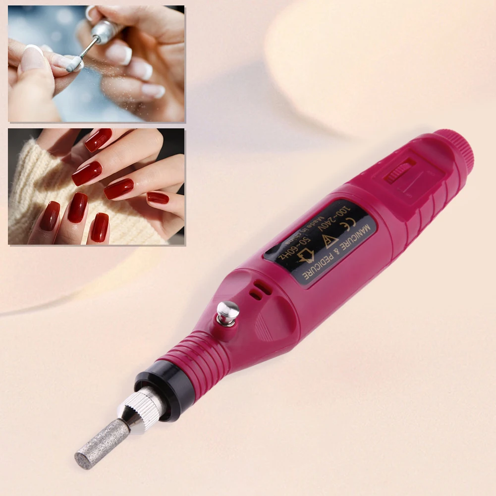 Electrical Professional Nail File with 6 Nail Drill Bits Manicure Pedicure Polishing Tool Lightweight for Home Salon Use