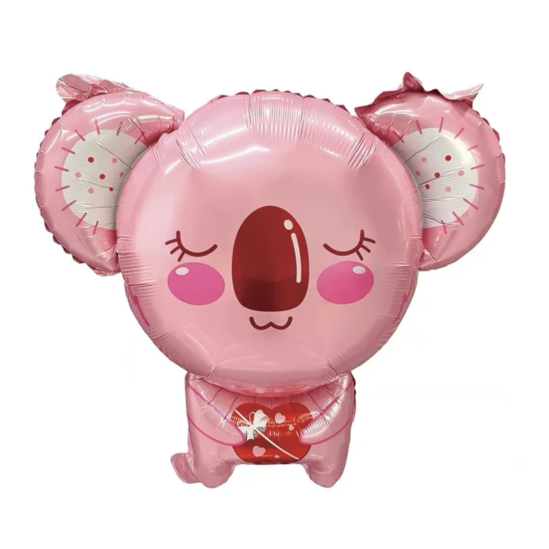 Cartoon Animal Balloon for Birthday Party Decoration, Aluminum Film, Pink Koala Balloon