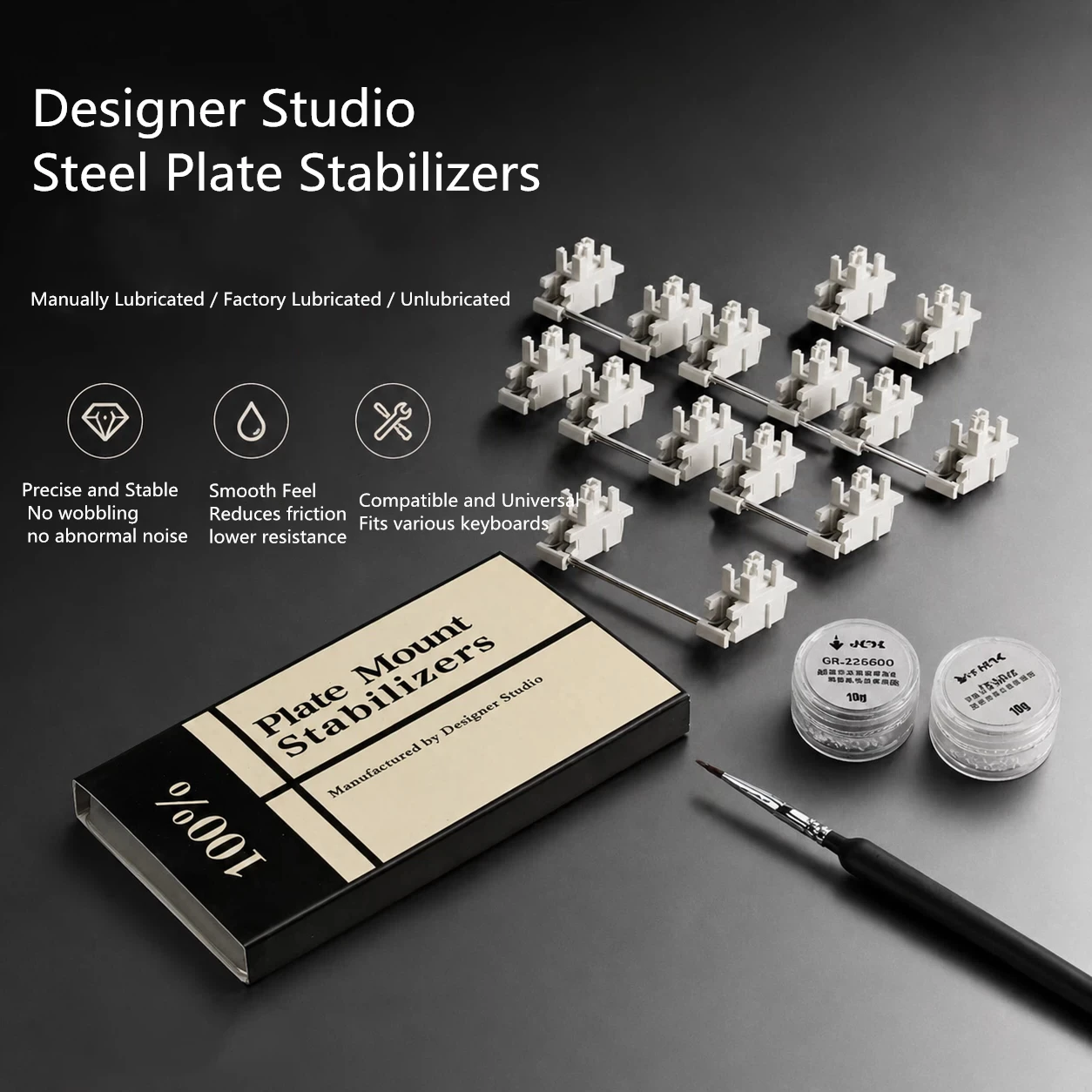 Mechanische Tastatur mit Adaptiver Elastischer Struktur, Designer-Studio-Stahlplattenstabilisator, Schaft 6.25U 7U 2U, Flexible Struktur