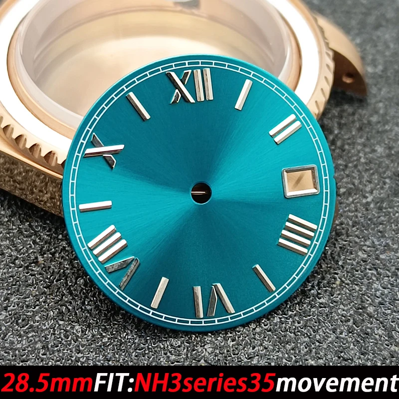 ملحقات قرص الساعة 28.5 ملم قرص مضيء بتقويم عالي الجودة لقطع غيار ساعة الحركة NH35NH36