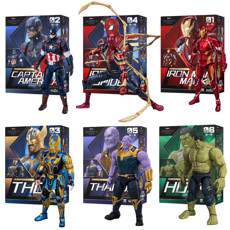 Vengadores 1/12 Iron Man MK50 Iron Spider Thanos Hulk figura de acción Capitán América modelo juguetes colección de leyendas muñeca regalo para niños