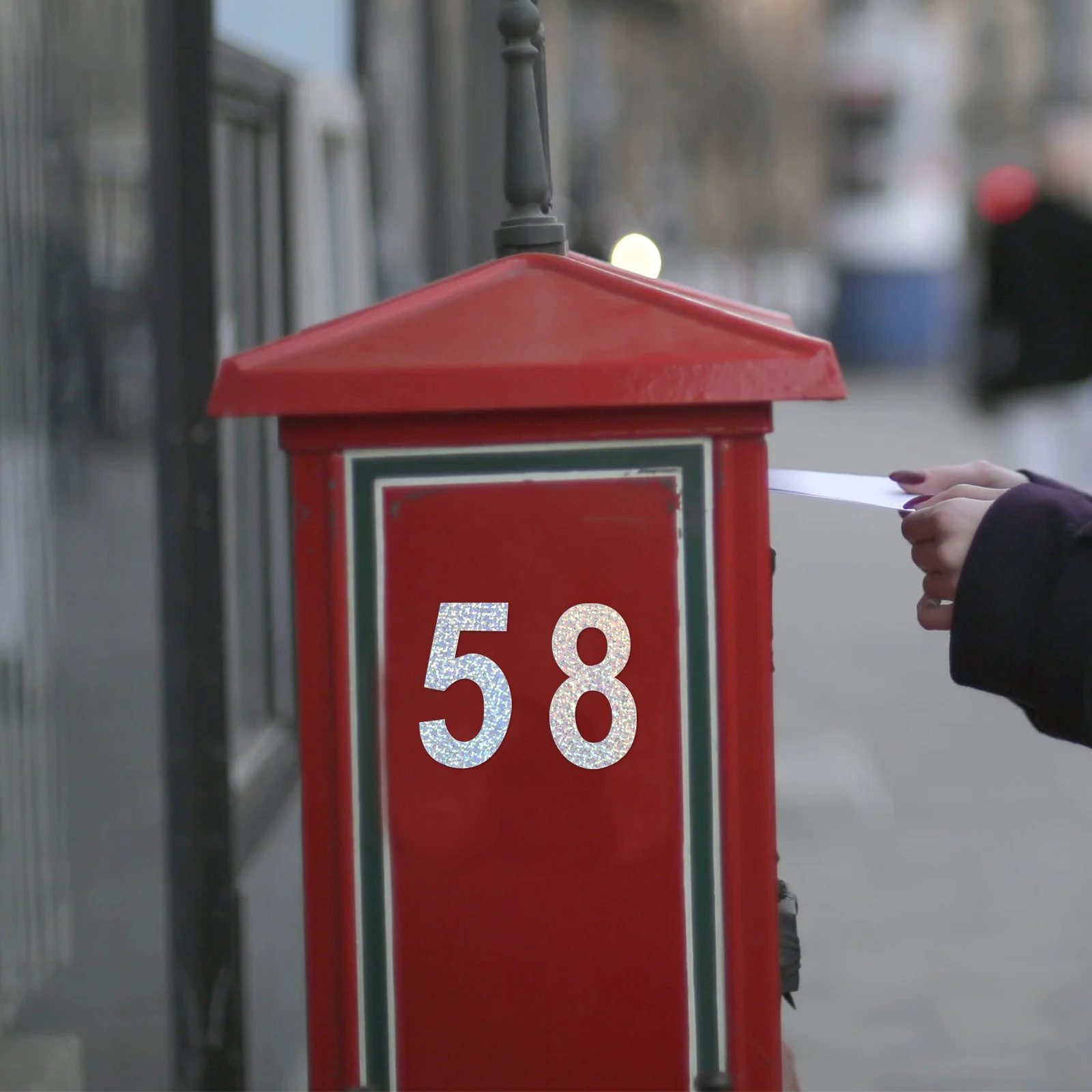 

5 Sets 3 Inch Reflective PVC Mailbox Numbers Stickers Waterproof Sunproof Self Adhesive Decals for Outside Door Number