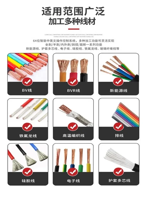 Fully automatic computer wire stripping machine for stripping and cutting protective wires