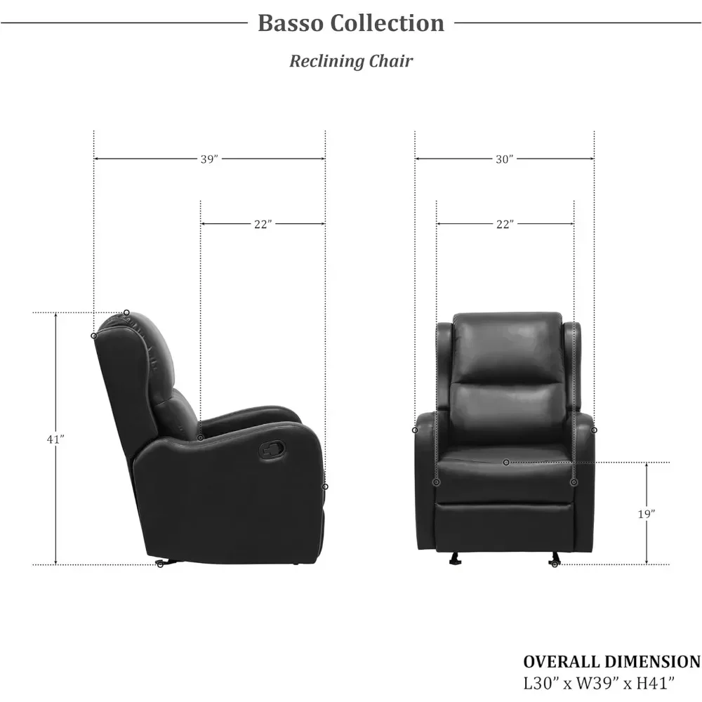 Recliner Chair Living Room Reclining Sofa Chair,Home Theater Seating Modern Recliner, Manual Recliner Sofa Chair for Living Room