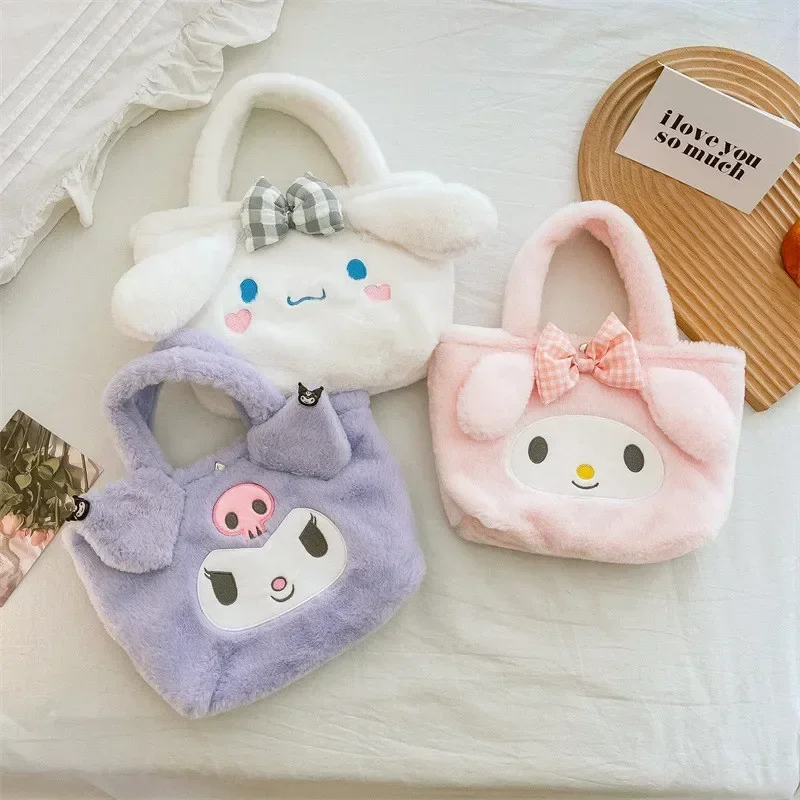 Damska dziewczyna Hello Kitty pluszowa mała torba Kuromi torebka moja melodia Cinnamoroll torba na ramię Plushie luksusowa marka torebki markowe