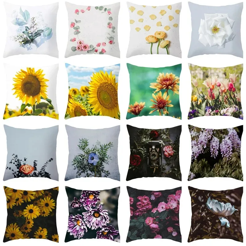 Chrysanthemum Sunflower Pillowcase Office Living Room Car Ornaments Home Pillowcase