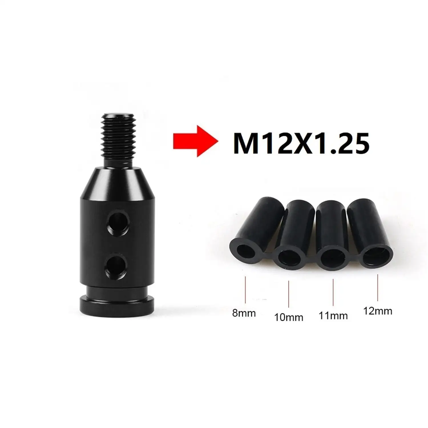 Universal Aluminum Shift Knob Adapter M10x1.5/M12x1.25 For Non Threaded Shifters Black M10x1.5/M12x1.25 Car Adapter Parts