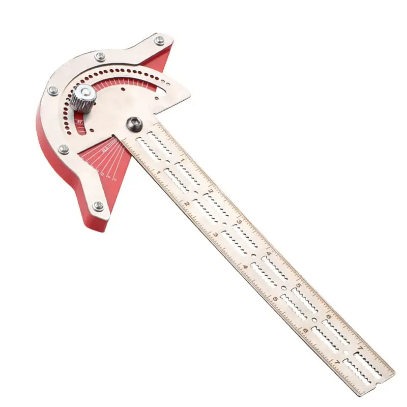 Imagem -04 - Marceneiros Edge Ruler Ferramentas de Medição de Ângulo Métrica e Polegadas Ferramenta Multifuncional de Medida de Ângulo Rack de Armazenamento de Parede