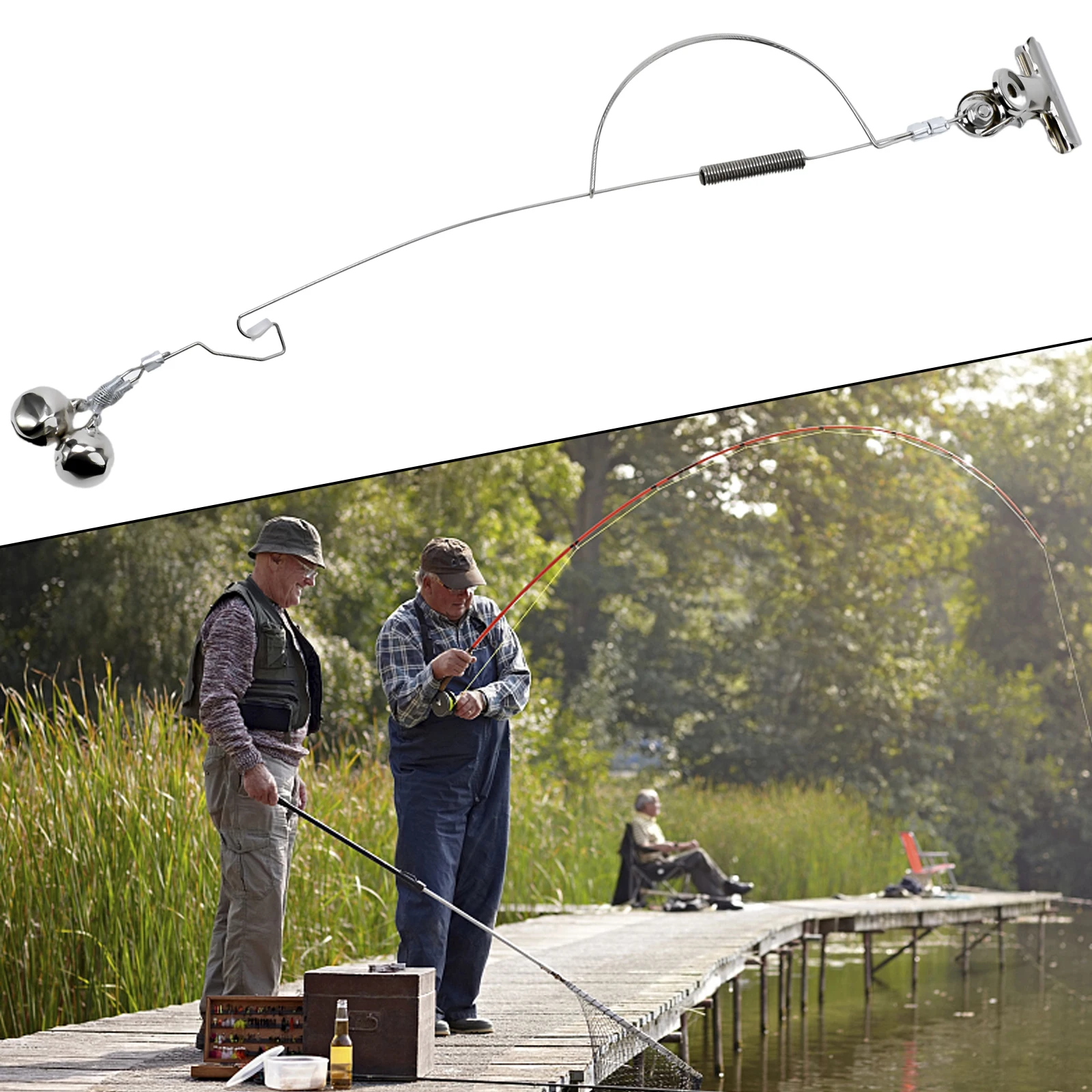 

Stainless Steel Fishing Bell Alarm, Corrosion Resistant, Quick Transmission of Rod Tip Movement, Enhance Your Fishing Experience
