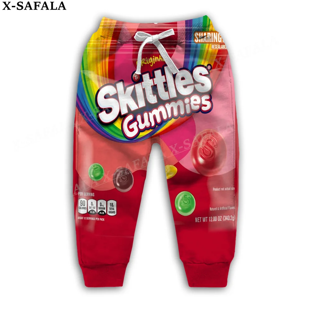 

Novelty Funny Candy Food Snack 3D Print Trousers Children Kids Sweatpants Drawstring Long Joggers Spring Autumn Sports Pants-1