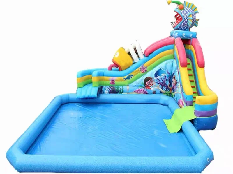 &Commercial Inflatable Water Park, Durable PVC Rainbow Water Slide, Aqua Playground for Kids & Adults, Indoor & Outdoor Venue Us