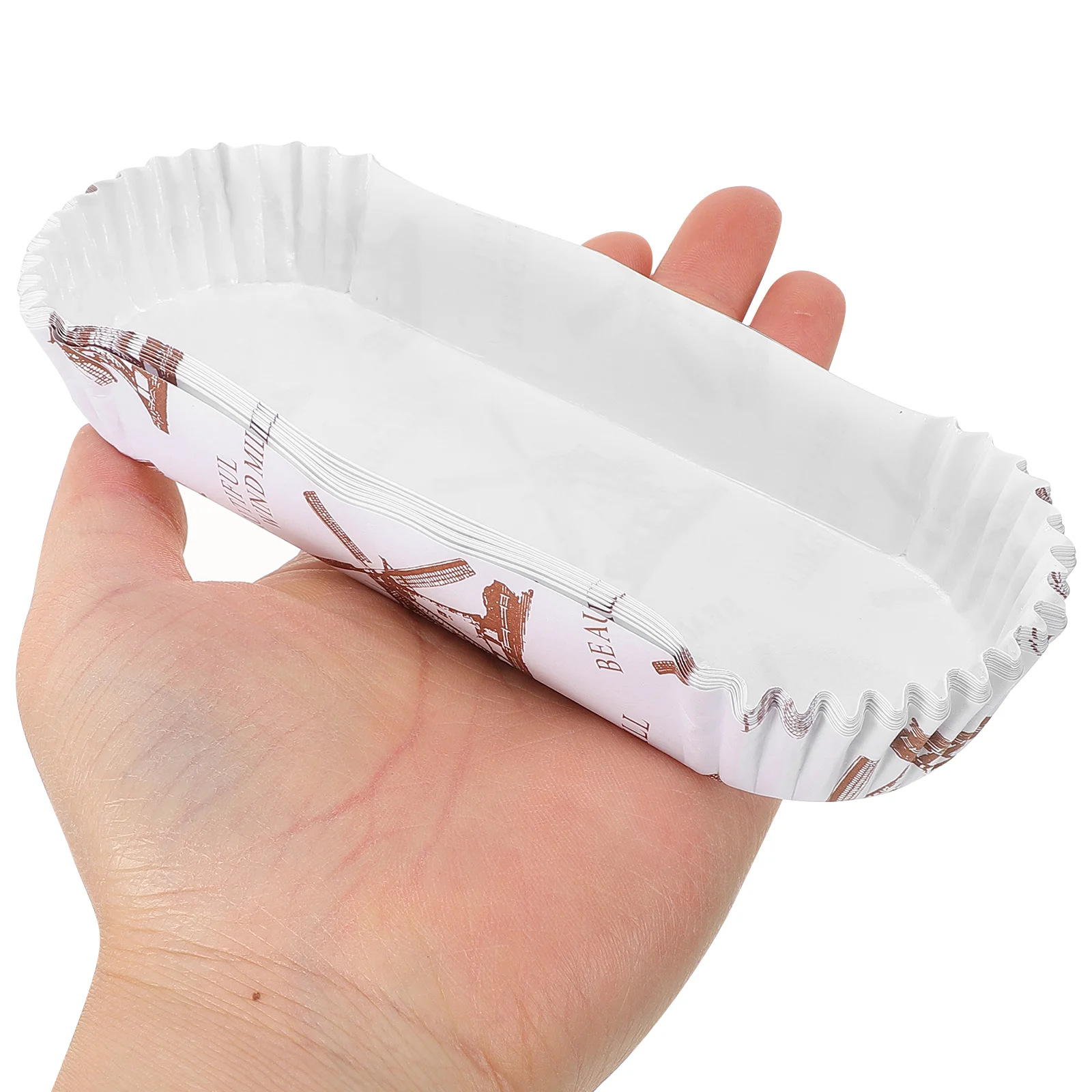 100 Pcs Paper Hot Dog Tray Snack Boats Dogs Windmill Frying Container Greaseproof Fried Food Holders Picnic Plate Bread