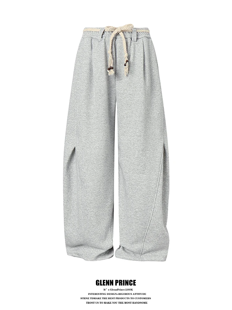 

Мужские спортивные брюки-карго ручной работы с широкими штанинами, на флисовой подкладке, в американском ретро-стиле, для отдыха, GPstudio