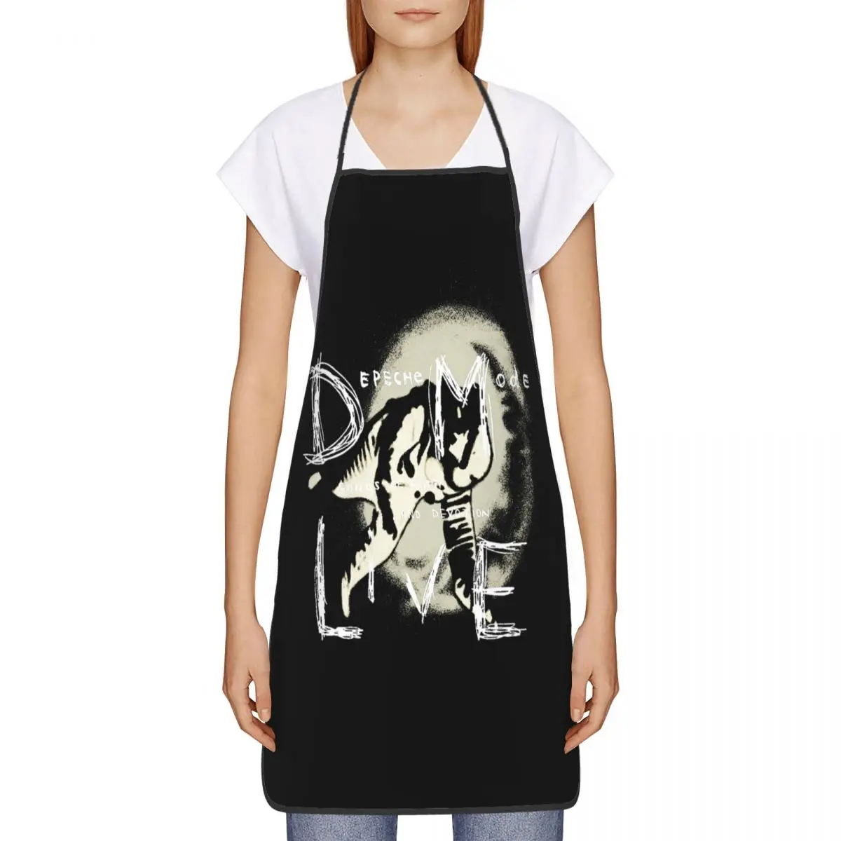 Custom Unisex Electronic Rock Depeche Cool Mode Kitchen Chef Cooking Baking Apron Women Men Tablier Cuisine for Gardening