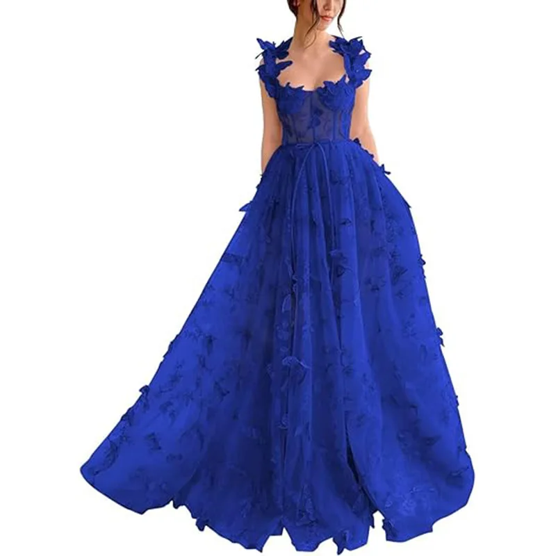 Jurk Dames Jurken Mouwloos Kant Gesplitst Losse vestidos Vloerlengte Losse zomer Hoge taille Casual strandfeest Bruiloft