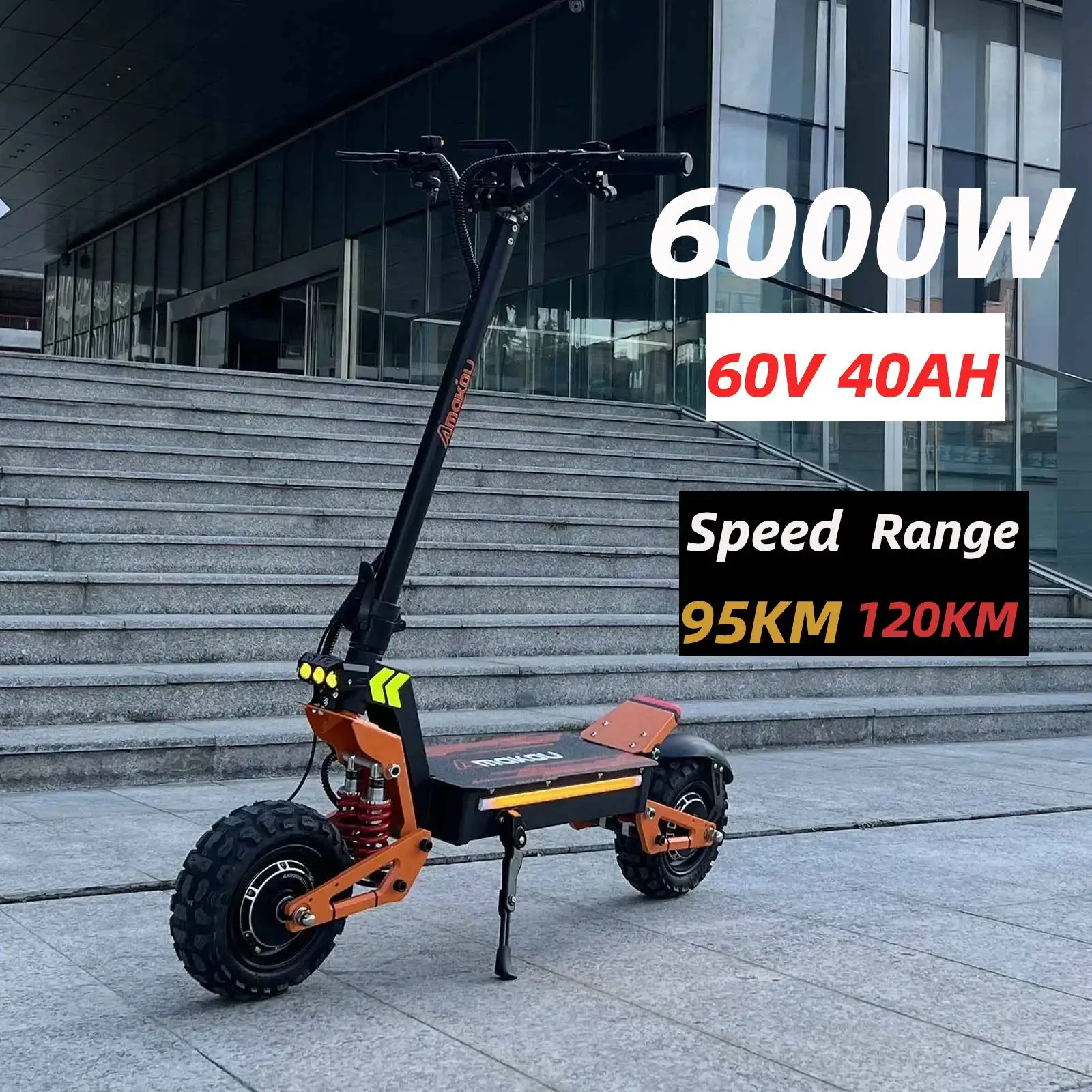 X5 Electric Scooter Adult 6000W Dual Drive Motor 60V40AH Battery Big Screen 100km Max Range 11* Tire EU Stock Escooter with Seat