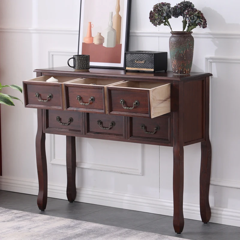 Xl Chest of Drawers Solid Wood Living Room Corridor Aisle Table Strip Entrance Cabinet Drawer Storage Cabinet