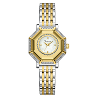 2025 New Women Gorgeous Quartz Watch Original Geometric Rhinestone Stainless Steel Waterproof Casual Banquet Dress Girls Watches