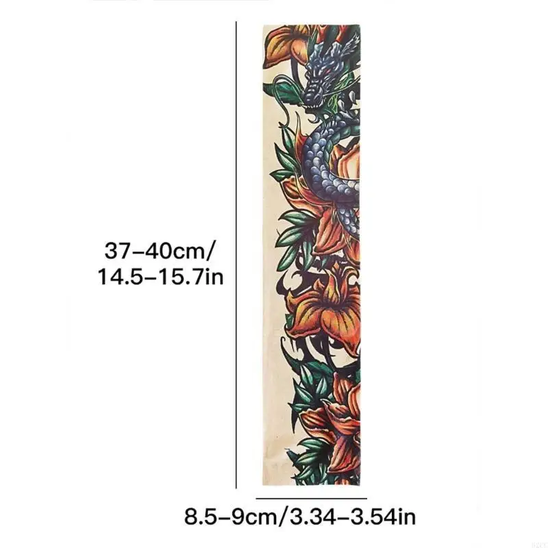 Simulation Tattooing Arm Sleeves Sun Protective Arm Covers for Cycling Driving High Elasticity Comfortable Rocking Armwear