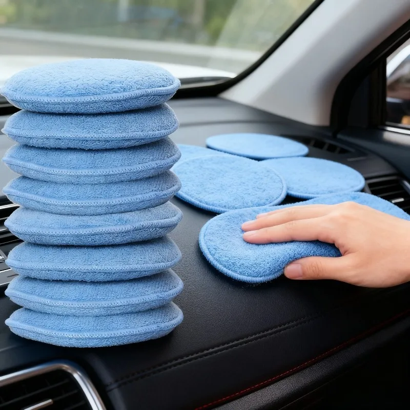 6/12pcs Car Wax Applicator Pads, Soft Polyester Sponges for Car Detailing, Easy Polishing & Waxing Kit Car Tools Car Polish Car