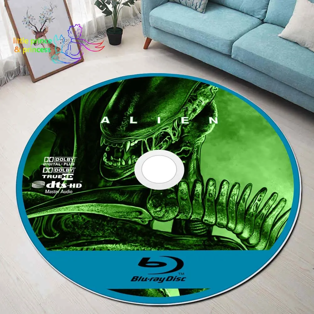 

Tapete Redondo Xenomorph Filme Ali yngena – Tapete Preto de Decoração para Sala Quarto Banheiro – Design de Horror e Terror