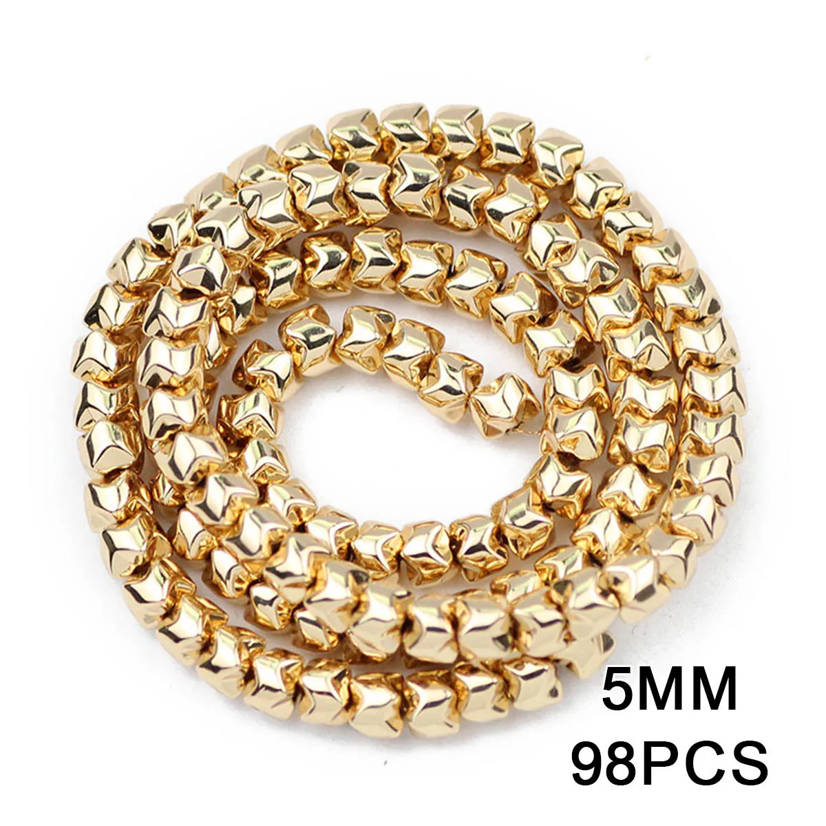 Natural Hematite Stone Gold Color Beads Star Heart Loose Ring Spacer Beads For DIY Jewelry Making Bracelet Necklace Accessories