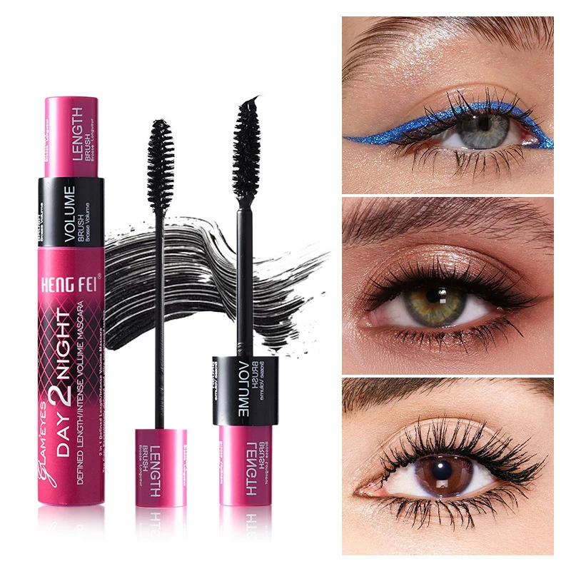 New 2 In 1 Mascara Waterproof Long Lasting Not Blooming Black Natural Thick Curling Lengthening For Eye Cosmetics