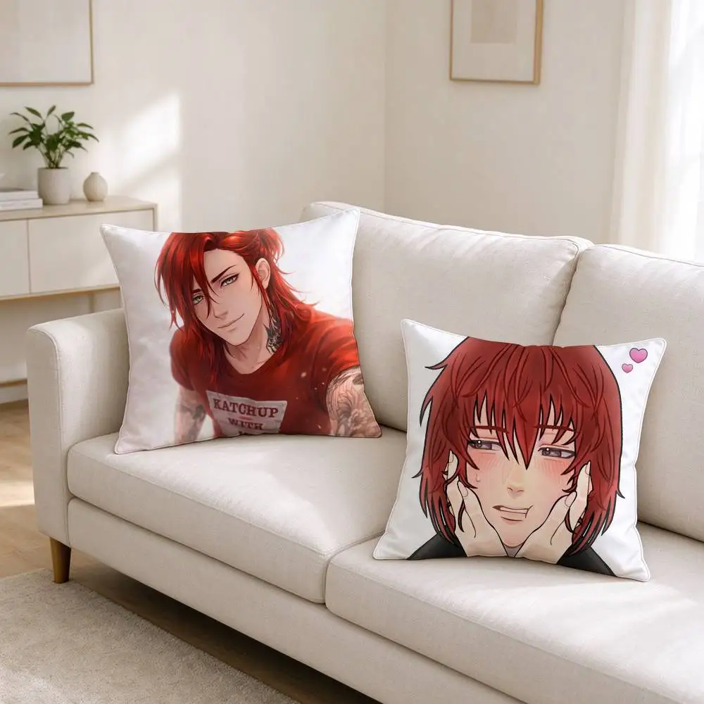 C-Castiel Corazon de Melon Otome Game  Pillow Case Square Double-Sided Sofa Cushion Cover Bedroom Bedside Pillow
